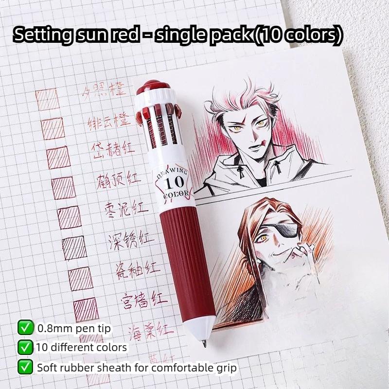 LANGUO 146/10 Colors Ballpoint Pen 0.8mm Cartoon Soft Grip Press for Drawing Multicolor Writing Pen Office School Supplies