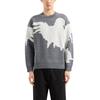 Emporio Armani FW23 Color Block Crew Neck Pullover Knit Sweater Women Sweater Gray White 6R1MXV-1MMEZ-0631