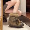 Small thick-soled snow boots women's 2026 new autumn and winter thickened fluffy short boots wear warm cotton shoes