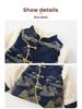 New Boys' Fleece-Lined Tang Suit Three-Piece Set for Autumn & Winter: Chinese Style Baby Outfit.