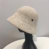 Solid Color Cloche Hat Basin Hat Wool Fisherman Hat for Chilly Outdoor Activitie