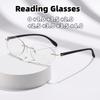 Unisex Lightweight Rimless Oval Reading Glasses Anti Blue Light 0 To +4.0 Fashion Business Eyewear for Daily Presbyopia Glasses