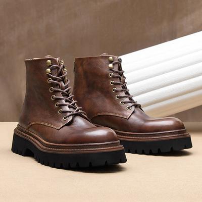 „Martin Boots“ vyriški natūralios odos vyriški batai Madingi britų retro aukšto viršaus odiniai batai kvėpuojantys karvės odos platforminiai batai