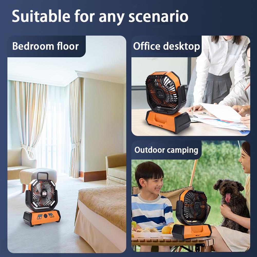 Neuer verbesserter tragbarer leiser Lüfter mit USB-Aufladung, geräuschlose Funktion für Camping/Zuhause/Angeln/Outdoor-Reisen