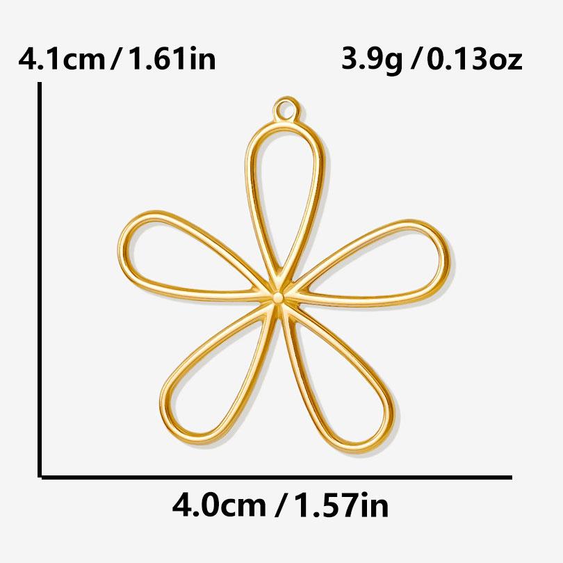 6pcs/Lot Plant Accessories DIY Stainless Steel Flower Leaf Charms For Jewelry Making Bulk Sunflower Rose Pendant Filigree Charm