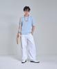 IRONYPORNO WHITELINE 86-Iro317 [Washable] Punched Open V-Neck Knit Sky Blue
