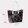 Gothic Rose Heart Pattern Tote Bag Dark Style Aesthetic Daily Shoulder Bag for Women Casual Trendy Lightweight Large Capacity Versatile Handbag