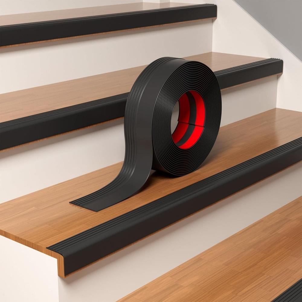1PC 1mX98mm PVC Stair Shape Step Edge Protector, Non-Slip Stair Corner Decorative , Waterproof for Outdoor & Indoor Stair Treads