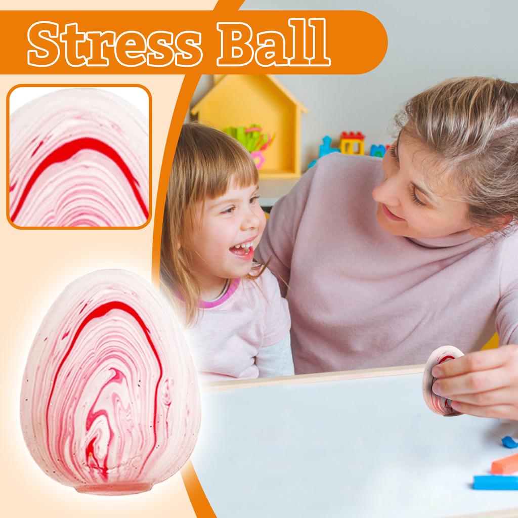 Egg Shaped Stress Relief Toy with Marble Pattern for Squeezing and Fidgeting Suitable for Home Office Use Durable Material for Repeated Use