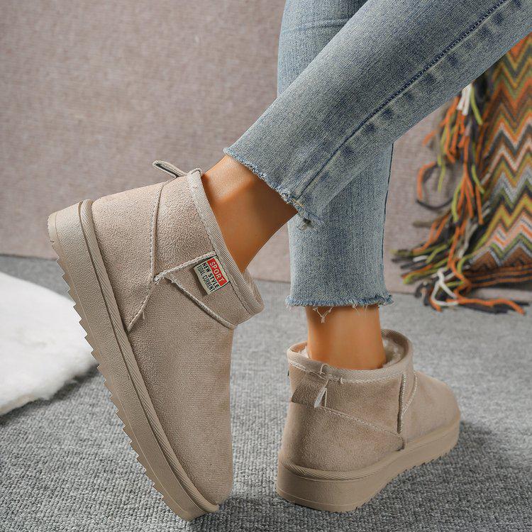 Women's 2024 High-Sole Waterproof Fur Boots - Thick, Warm Cotton Snow Boots for Autumn & Winter