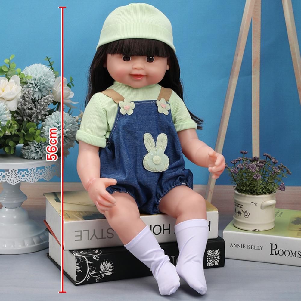 56Cm Reborn Simulation Barbie Gift Doll Baby Soft Gel Girl Toy Set Children's Doll
