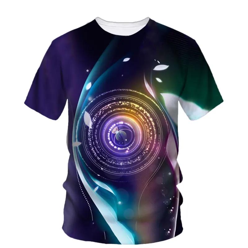 Fashion New Camera Photography Pattern Men's Printed T-shirt Street Harajuku O-neck Extra Large Short Sleeved Top