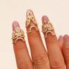 Premium Copper Zirconia Nail Protector Ring – Trendy Open Style Finger Ornament for Nail Art