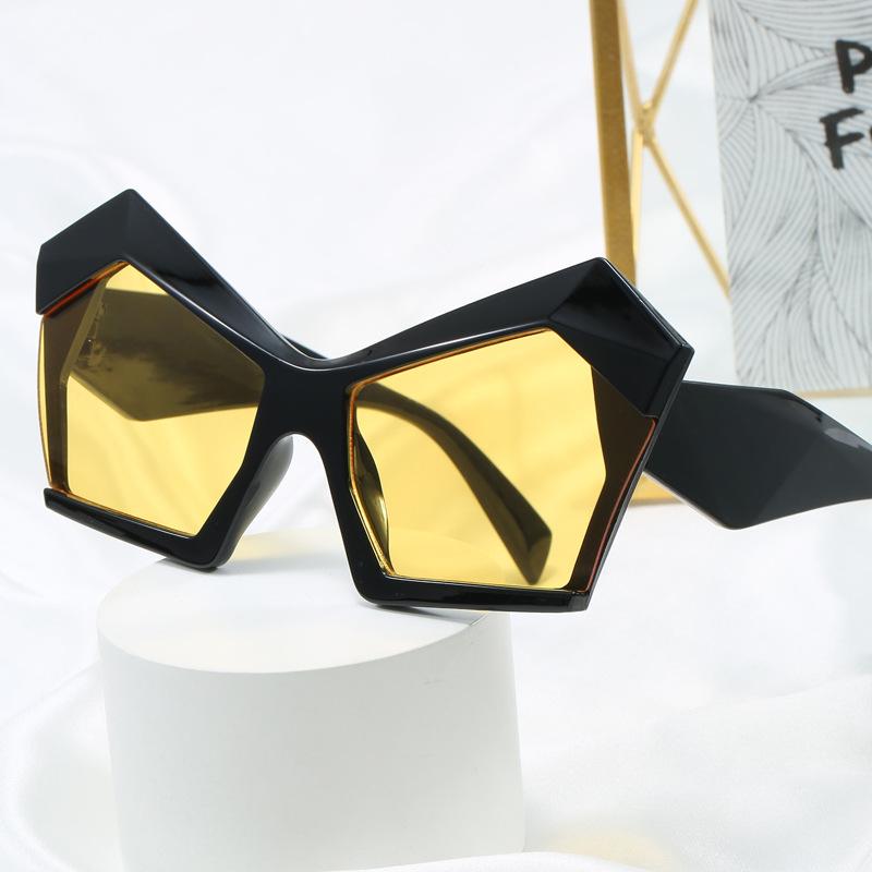 New Vintage Cat Eye Sunglasses Women Men Square Sun Glasses Big Eyewear  for Male Female Special Shaped Glasses