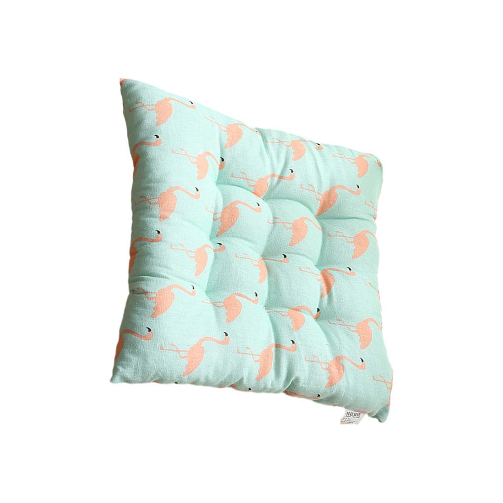 2Pcs Chair Seat Cushion Breathable Cotton Linen Washable Stool Pads Printed Chair Mats Home Car Soft Decorations