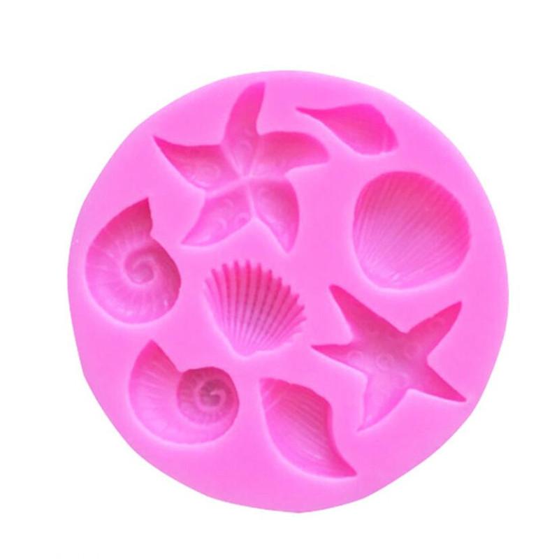 DIY Sea Creatures Conch Starfish Shell Silicone Molds Fondant Candy Cake Decorating Tools Creative DIY Chocolate Mold Baking
