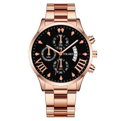 Trendy and Fashionable Three-eye Calendar Men's Watch Men's Watch Steel Band Quartz Watch