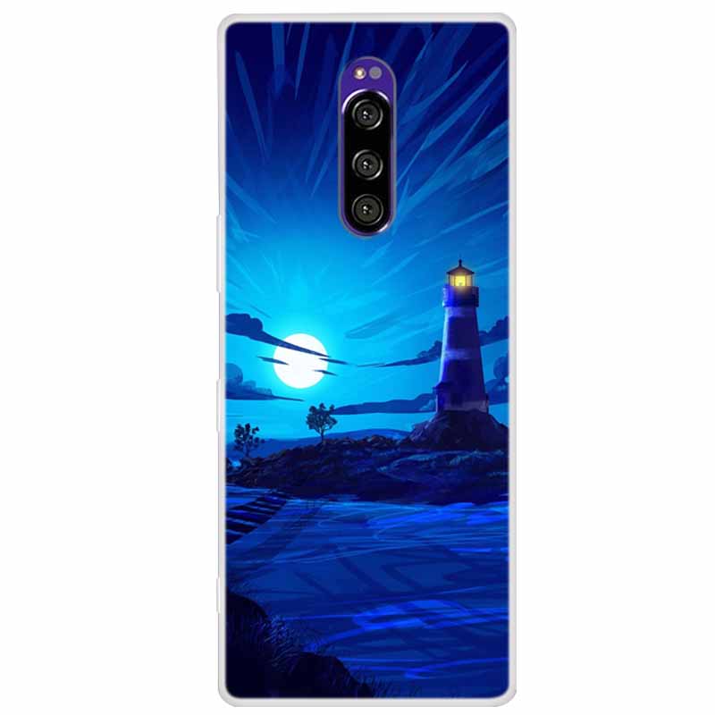For Sony Xperia 1 Case Luxury Animals Transparent Cover for Sony Xperia1 XZ4 SO-03L SOV40 J8110 J9150 J8170 Phone Shells Covers