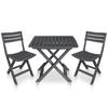 vidaXL 3-part. Bistro Set Foldable Plastic Anthracite