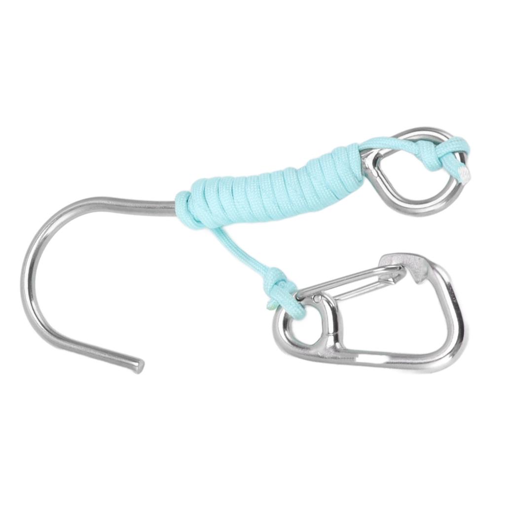 Diving Single Hook 316 Stainless Steel Anti Lost Reef Hook with Lanyard Glow In The Dark for