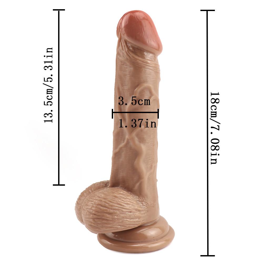 RUNYU Dildo With Suction Cup Fake Brown Penis Sex Toy For Women