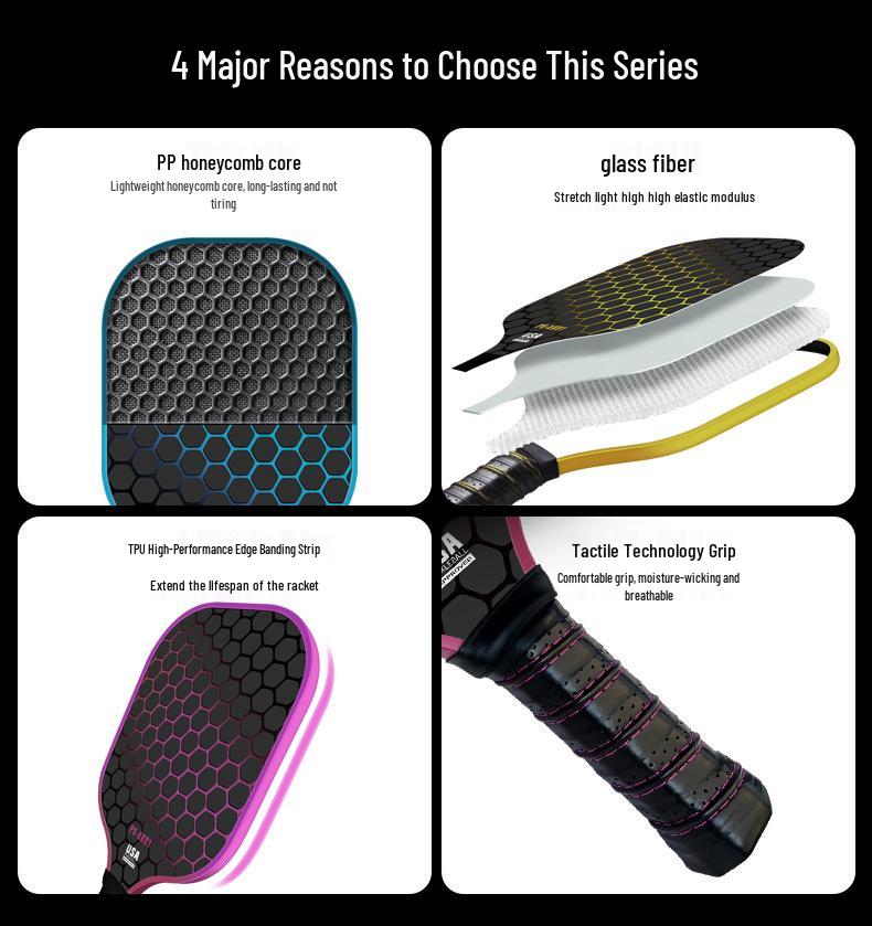 Professional Grade Fiberglass Pickleball Paddle Set