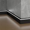 1M H50/80mm LED Skirting Line Strip Light Black White Aluminium Profile Metal Baseboard Corner Channel Home Wall Decor Bar Lamp