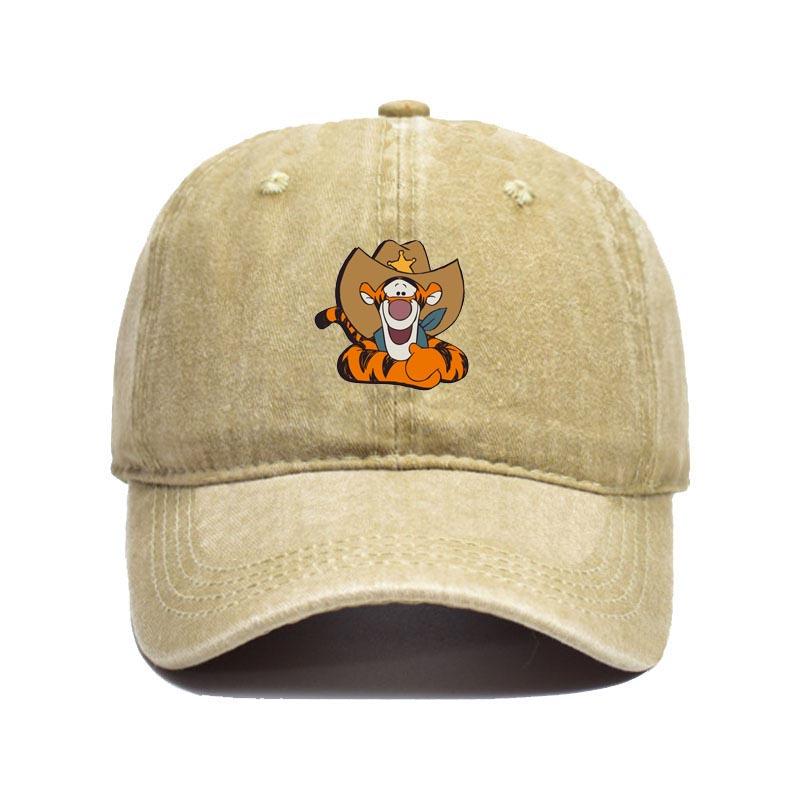 Fashion Cartoon Print Baseball Cap for Men Women Casual Hip-hop Hat Retro Washed Adjustable Dad Hat Outdoor Trucker Sun Hat
