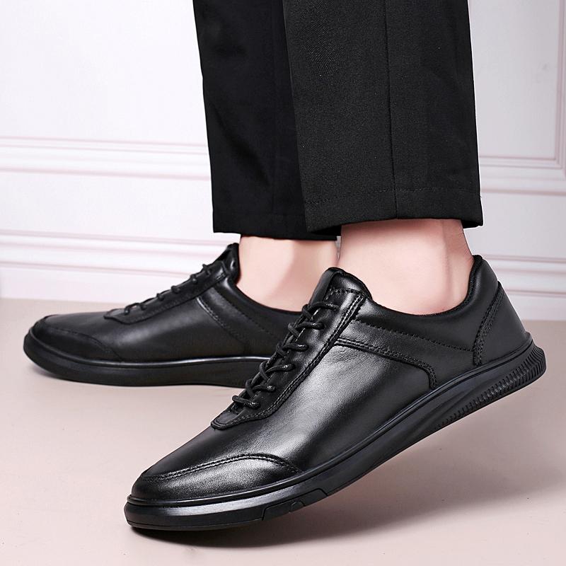 Fashion Spring Autumn Shoes Men High Quality Genuine Leather Casual Board Men Lace Up Thread Shoes Outdoor Sneakers Shoes Men