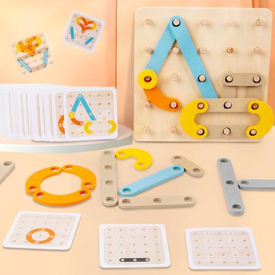 Dětské dřevěné hračky nový podivný kreativní variabilní set sloupků alfanumerický tvarové párování puzzle kognitivní stavebnice