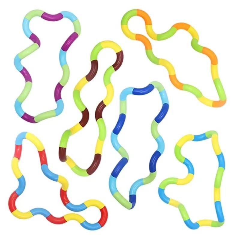 3 ks zábavné a naučné hračky Twist Music Puzzle pro děti-Vent Deformace Lano Uzel Tlak Uvolnění stresu Dospělí
