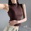 Elegance Stylish Vest Round Neck Camisole Undershirt Female Summer Thin Section Outside Wear Inside The Threaded Bottoming Shirt Slim Sleeveless Tops