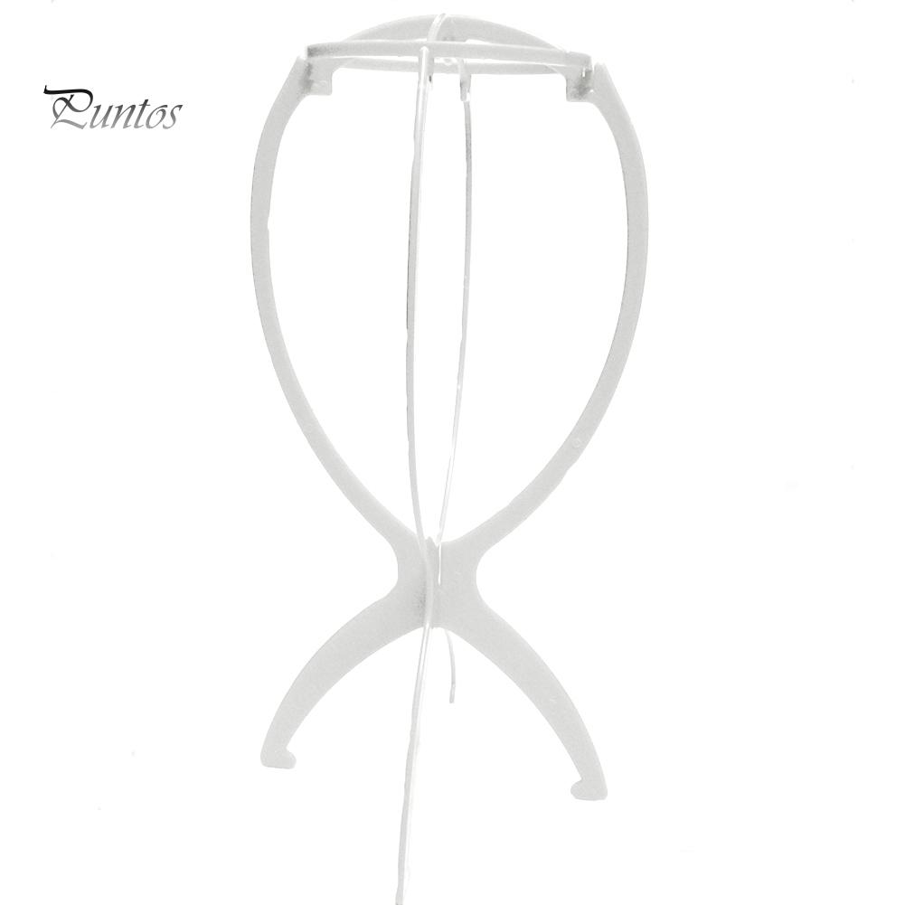 Puntos Portable Solid Color Wigs Display Stand Head Mannequin Hair Hat Hairpiece Holder