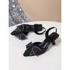 New Summer Rhinestone Bow High Heels - Women’s Pointed Toe Stiletto Dress Sandals