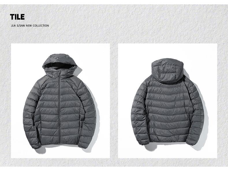 Men's Lightweight Down Jacket - Portable, Anti-static, Winter Hooded for Hiking, Travel, and Mountaineering