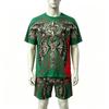 Fashion Summer Casual Retro Angel Wing Printed Round Neck Short Sleeved T-Shirt And Shorts Set Men's and Women's T-shirt Shorts Set