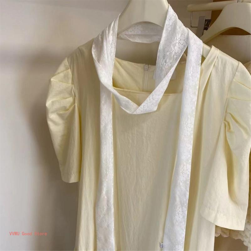 Hair Scarf for Girl Narrow Lace Neck Scarf Elegant Neckwear Hand Tied Hair Wrap