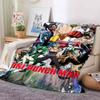 One Punch Man Anime Character Print Flannel Blanket Cozy Warm Throw Sofa Bedroom Present Indoor Home Seasonal Lounge Decor