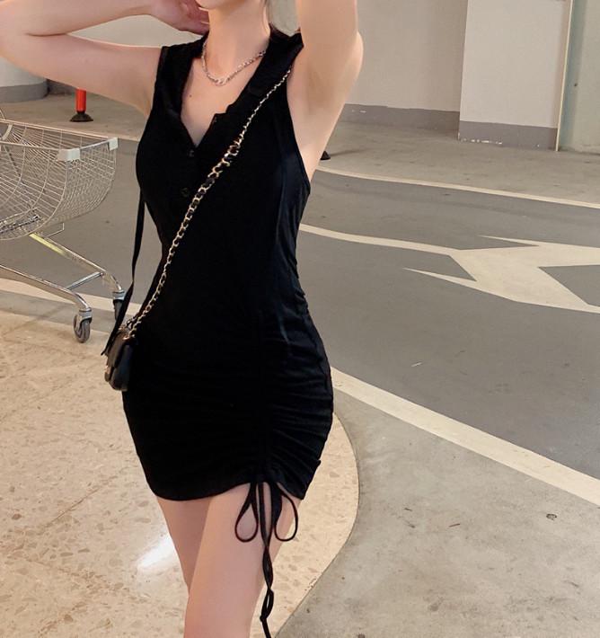 Women's Summer Backless Slimming Hooded Tank Dress