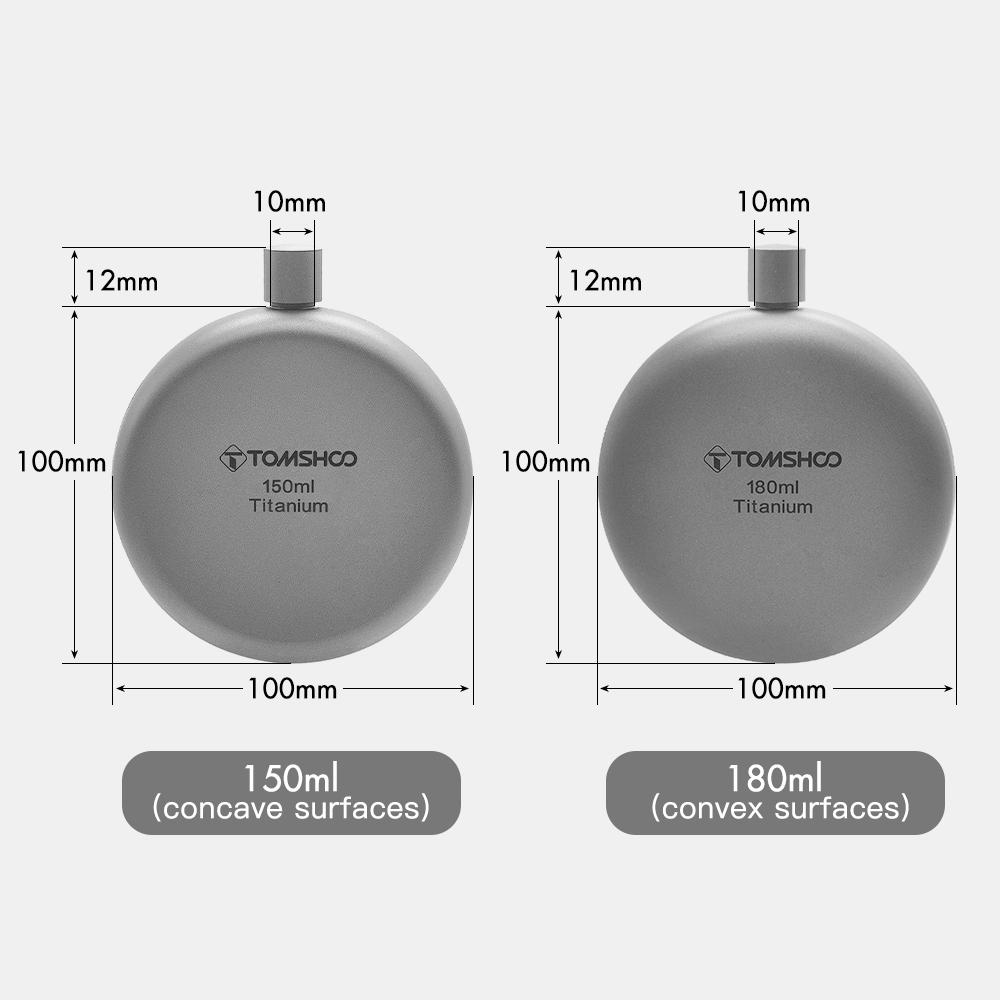 150ml/180ml Titanium Flask Alcohol Whisky Wine Flask with Refill Funnel for Outdoor Camping