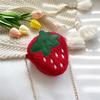 Girls Kindergarten Fashionable Plush Strawberry Chain Bag 2023 Soft Breathable Wearresistant Coin Purse