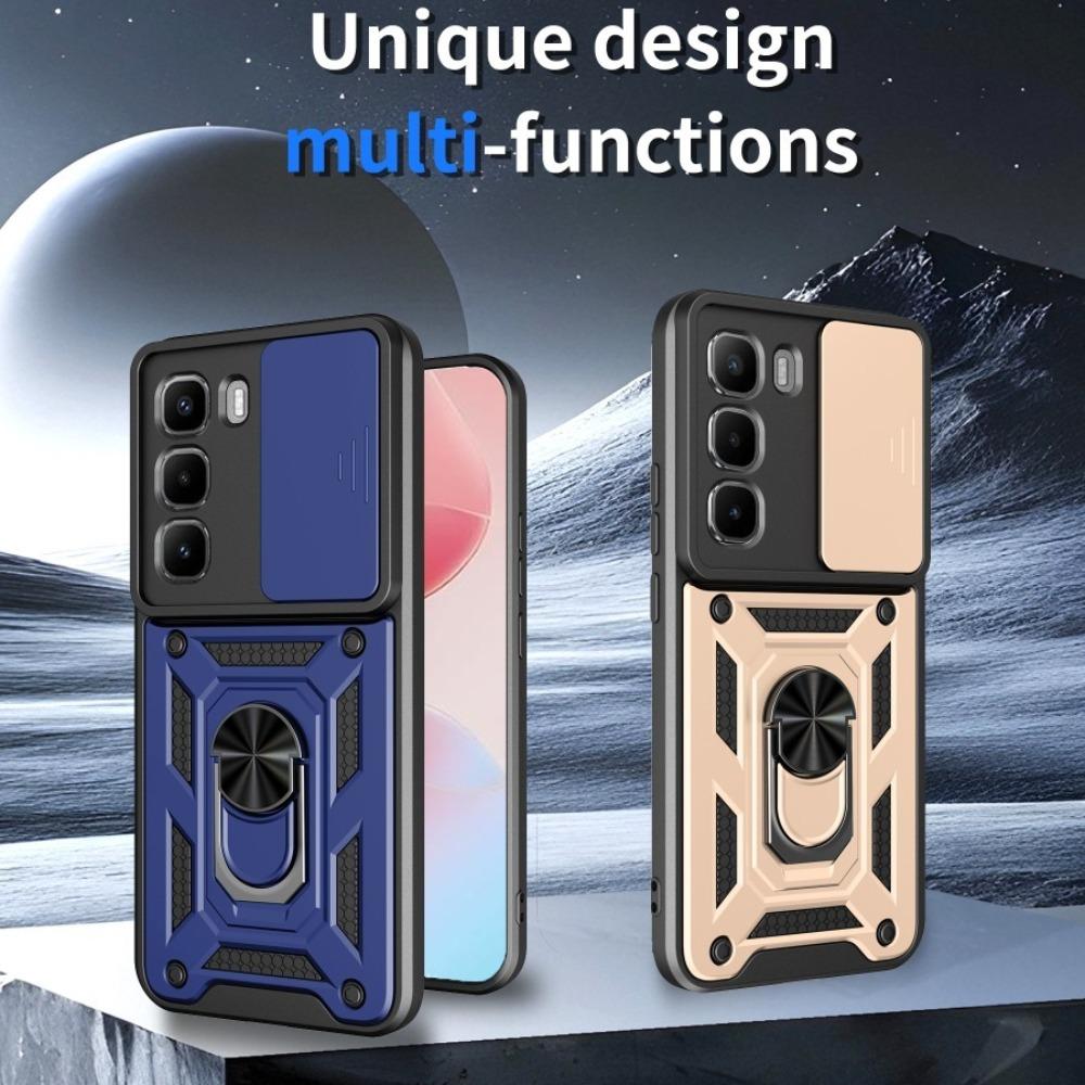 Armor Holder Funda for Infinix Hot 60 Pro Plus 4G Case Cover Slide Camera Protection Ring Stand Shockproof Back Capa Funda