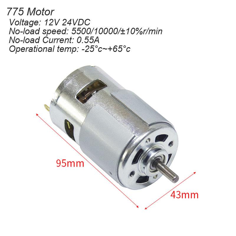 775 DC Motor Miniature Hand Drill Chuck Rod 12V 12000RPM Lathe Press Mounting Bracket for Milling Cutting Drilling Machine