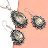 Rutile  Golden Set Earring Jewelry 18-20'' Pendant Quartz Sterling