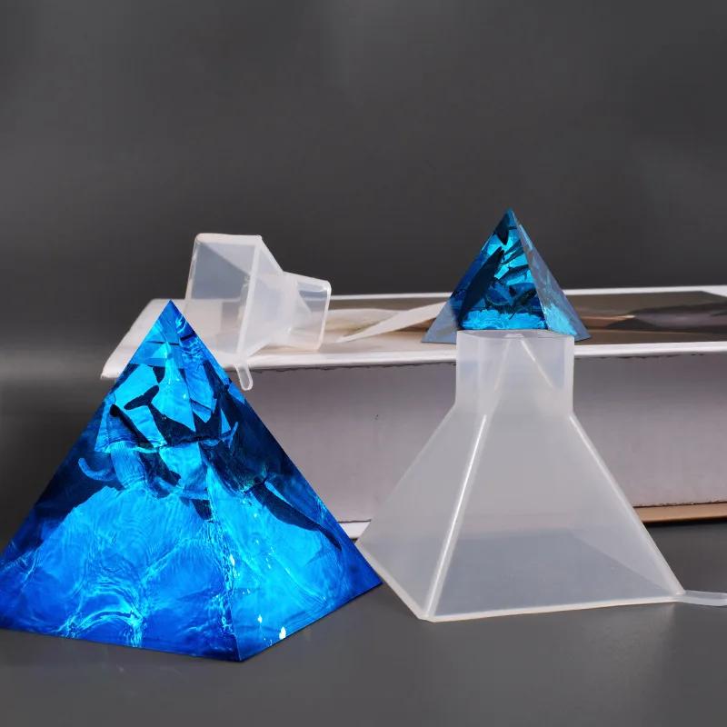 3pcs Clear Silicone Pyramid Molds  - High Transparency Reusable & Durable Resin Molds for DIY Pyramids, Jewelry Making