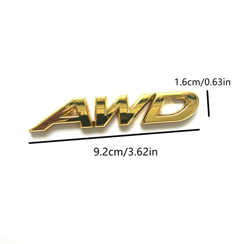 3D Metalowe Litery AWD Logo Emblemat Bagażnika Samochodu Odznaka Błotnika Naklejka Akcesoria