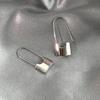 Cao Shi Minimalist Metal Cold Style Designer Earrings, Pin Lock Shape