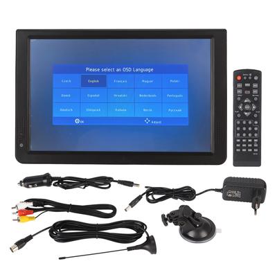 12 Inch Portable TV 1080P Digital LED Television with Foldable Holder USB Port Storage Card Slot