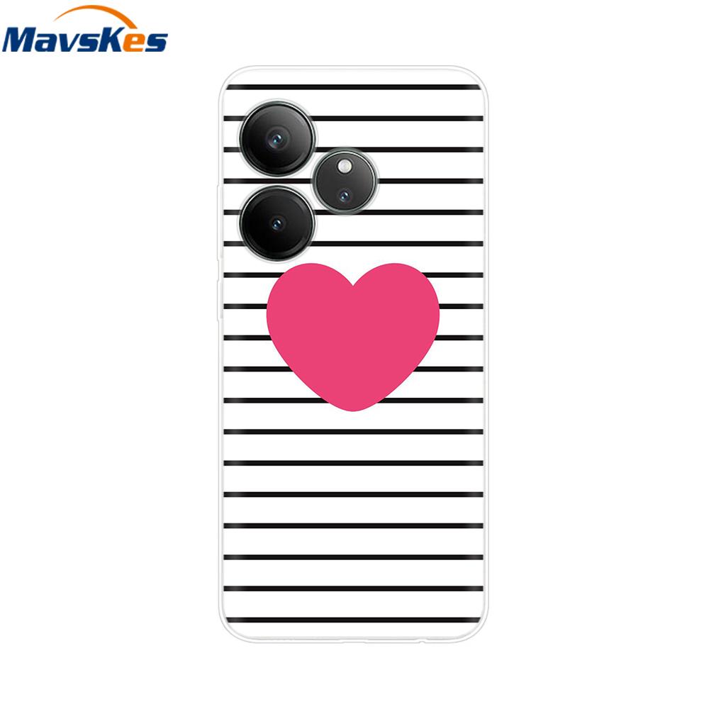 For Realme GT 6T Case Soft TPU Clear Painted Back Cover For Realme GT 6 Case GT6 6T Transparent Bumper RealmeGT6 Cute Protector