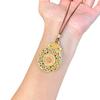 Peace Pendant with Gold-Plated Enamel Peony Flower and Six-Character Mantra, Palace-Style High-End Sweater Chain Long Necklace for Women